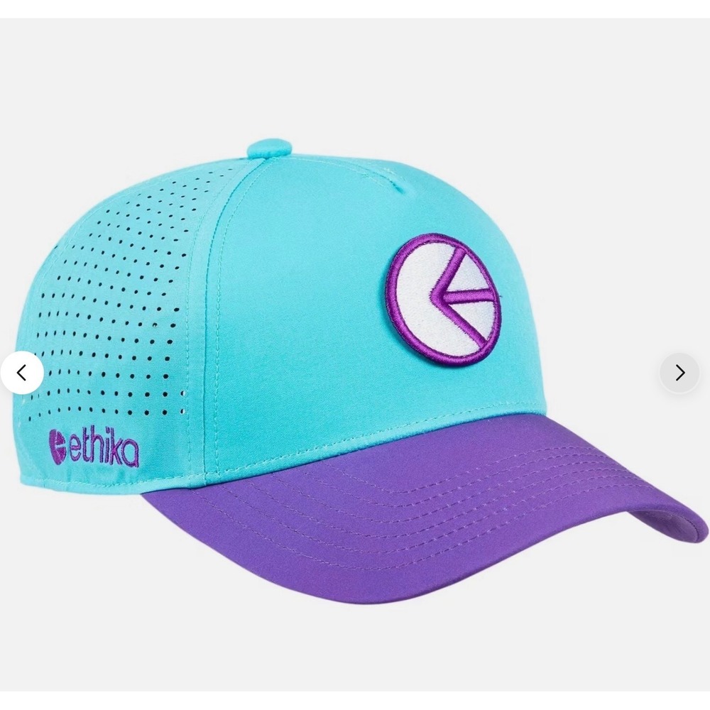 Ethika Turquoise Purple Pie Logo Athletic Snapback Hat Adjustable‎